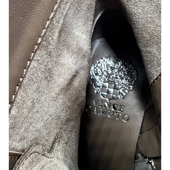 Vince Camuto Platform Combat Boots Women Size 8 Brown Excellent Chain Detail - Picture 8 of 11